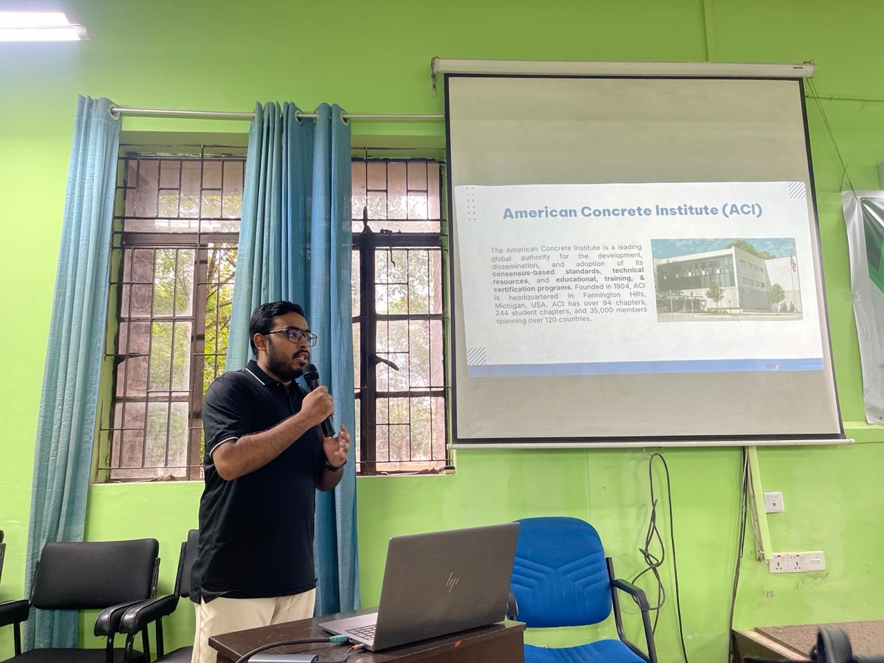 Delivering a speech at ACI SUST Student Chapter